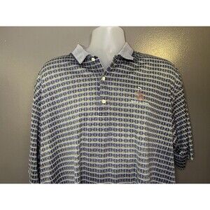 Vintage Slazenger Polo Shirt Mens XL Blue Geometric Golf Skins Game La Quinta